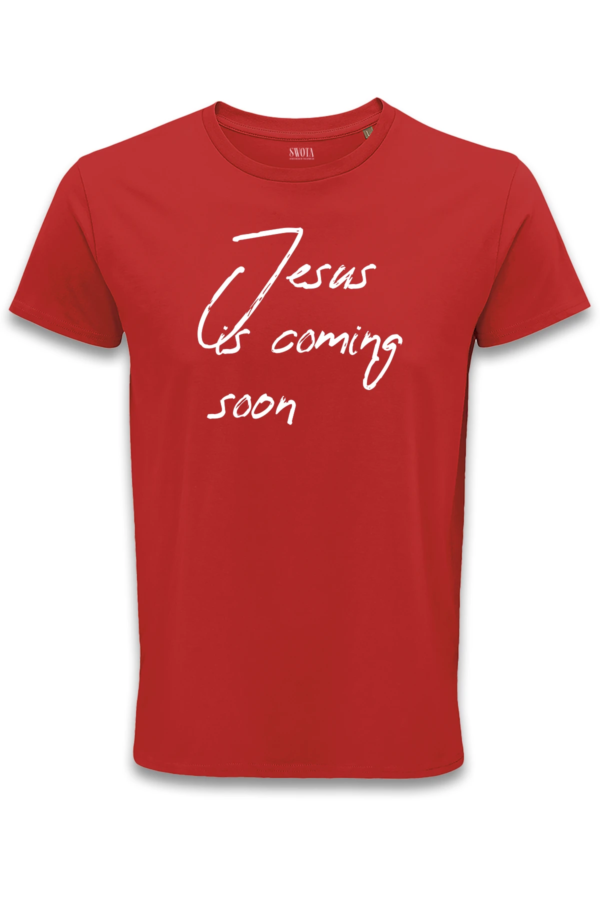 Swota Jesus is coming soon kereszteny ferfi polo piros