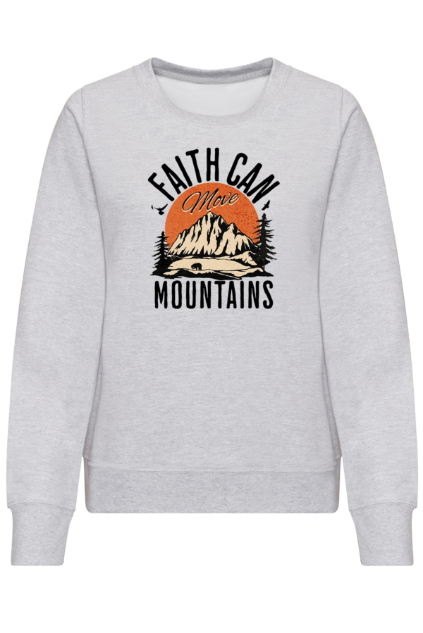 SWOTA Faith can move mountain kereszteny noi kornyaku pulover melirozott szurke