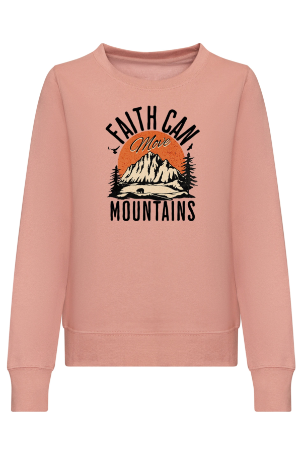 SWOTA Faith can move mountain kereszteny noi kornyaku pulover pasztell rozsaszin