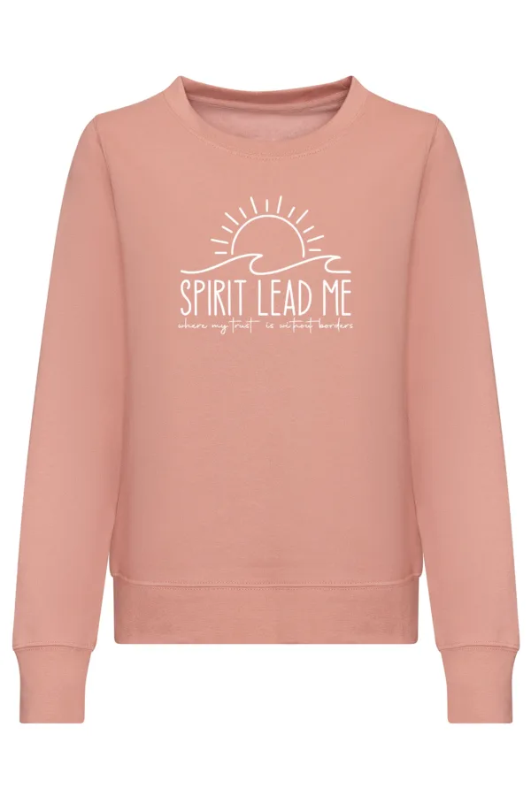 Spirit lead me keresztény női környakú pulóver – rózsaszín